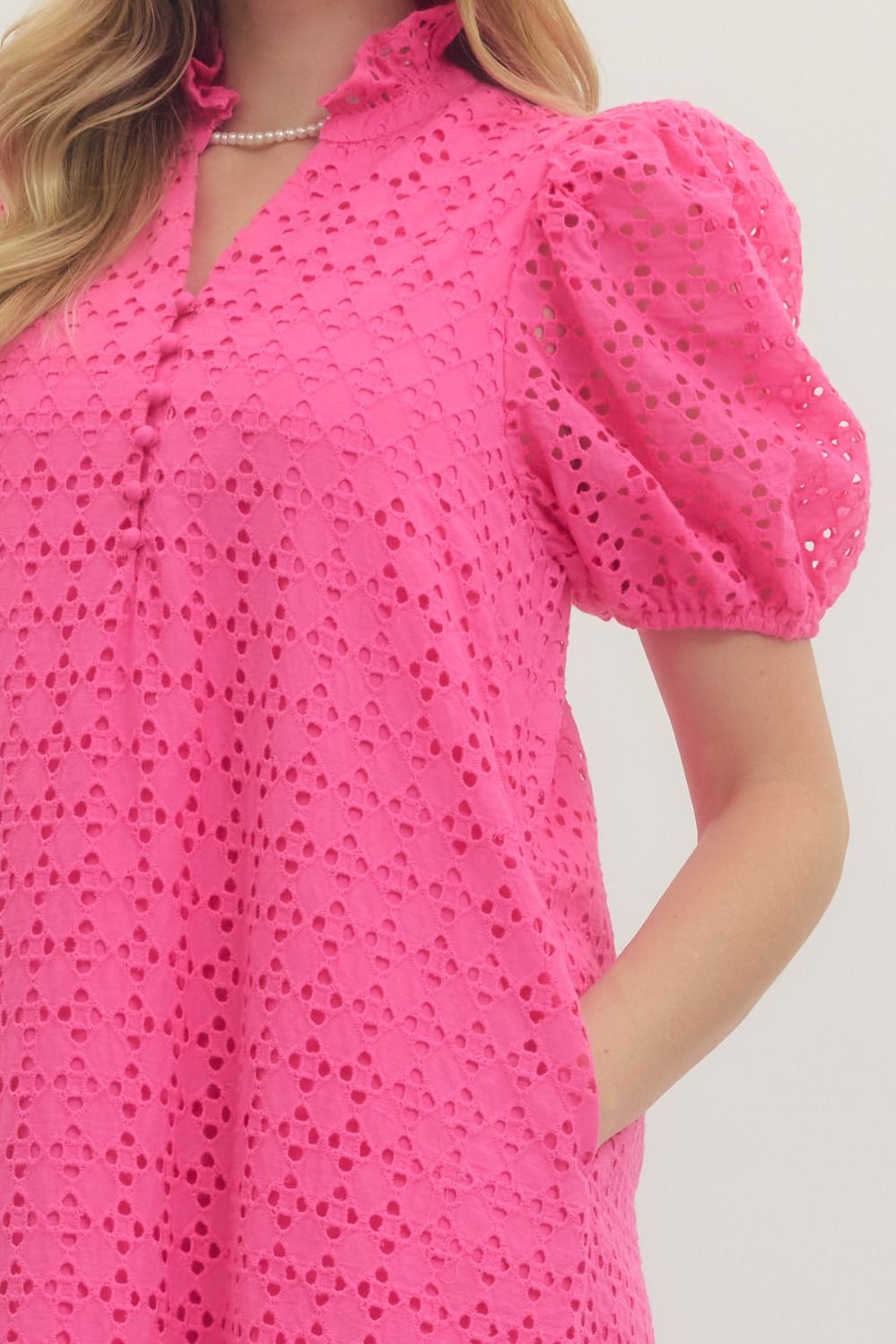 Hot Pink Eyelet Dress