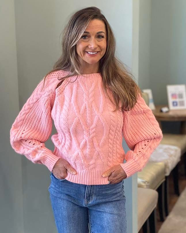 Pink Cable Sweater