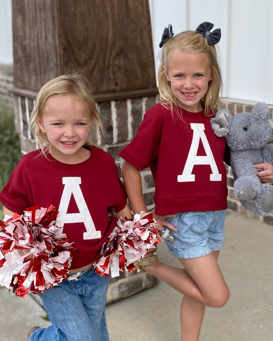 Dark Red “A” Kids Sweatshirt