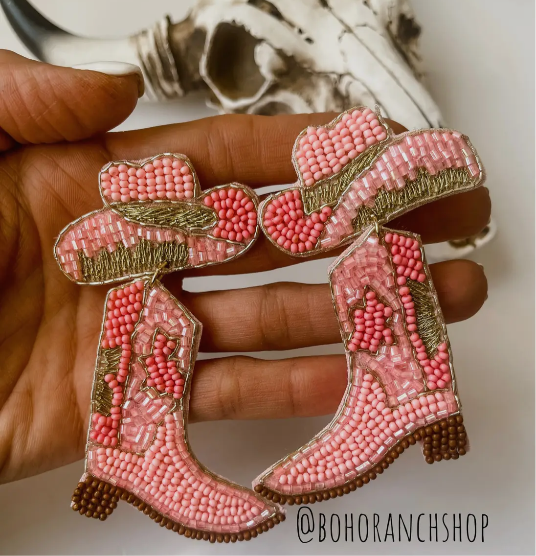 Pink Boots Earrings