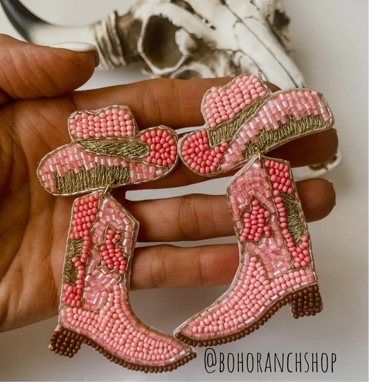 Pink Boots Earrings
