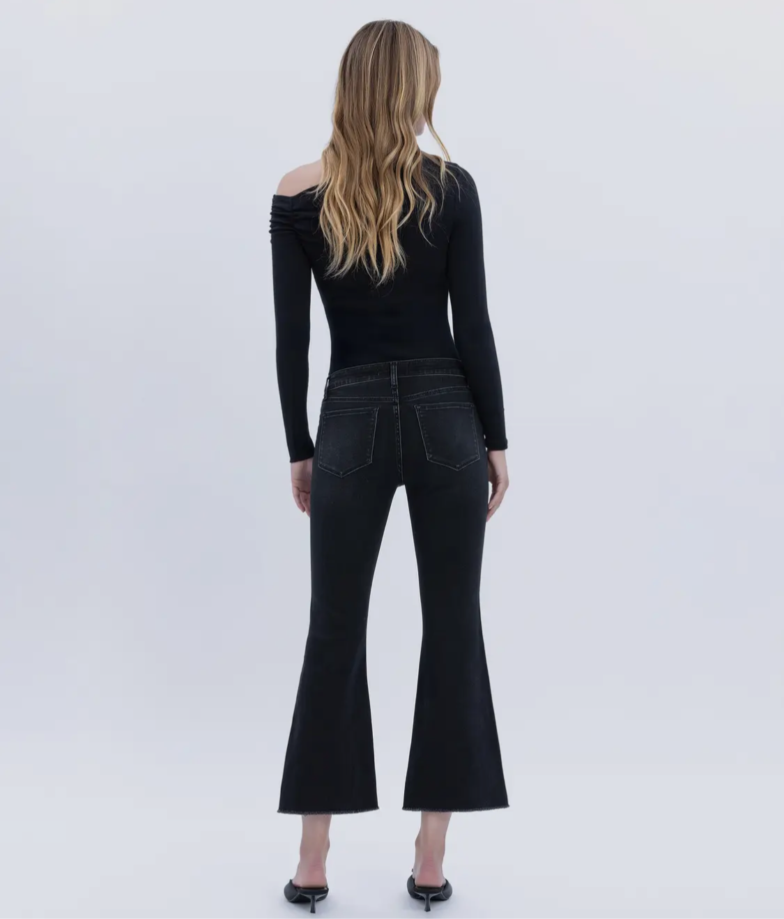 Black Crop Flare Jeans