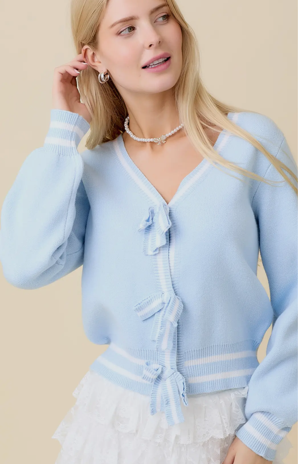 Blue Bow Sweater