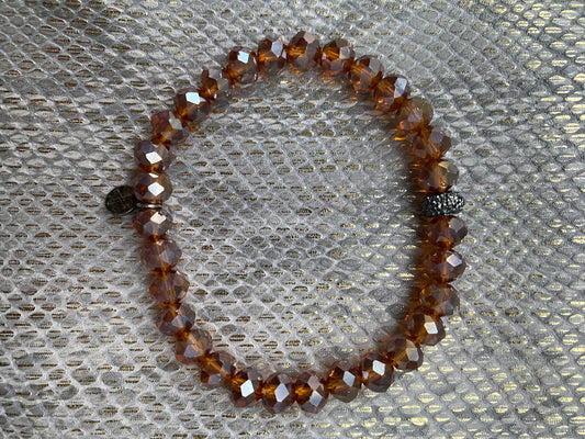 Amber Iridescent Bead Bracelet