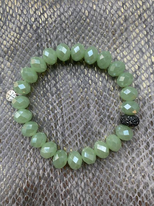 Mint Iridescent Bead Bracelet
