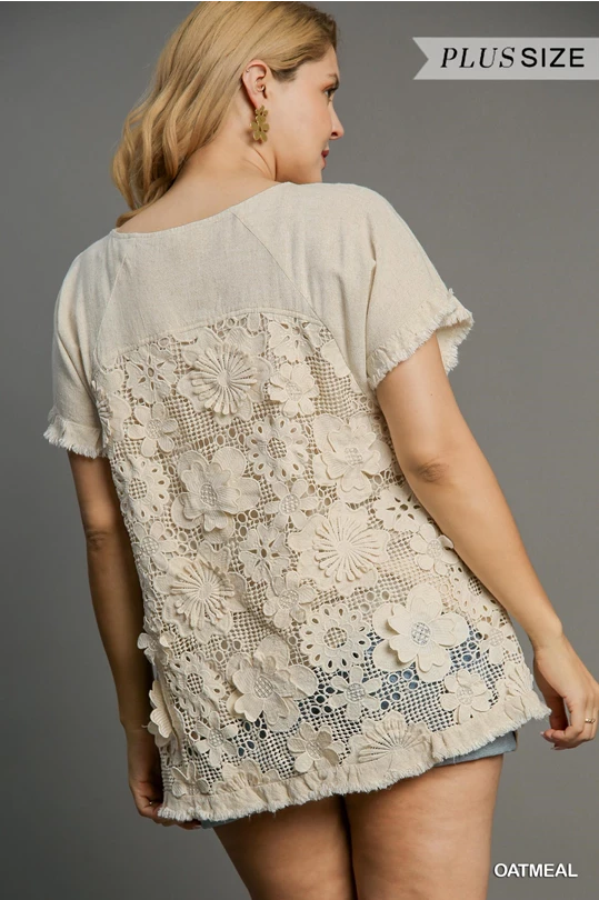 Coral Floral Back Top (P)