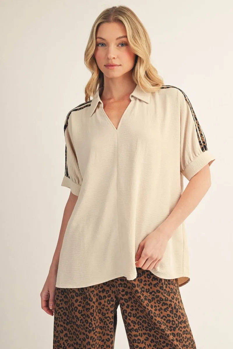 Leopard Striped Top