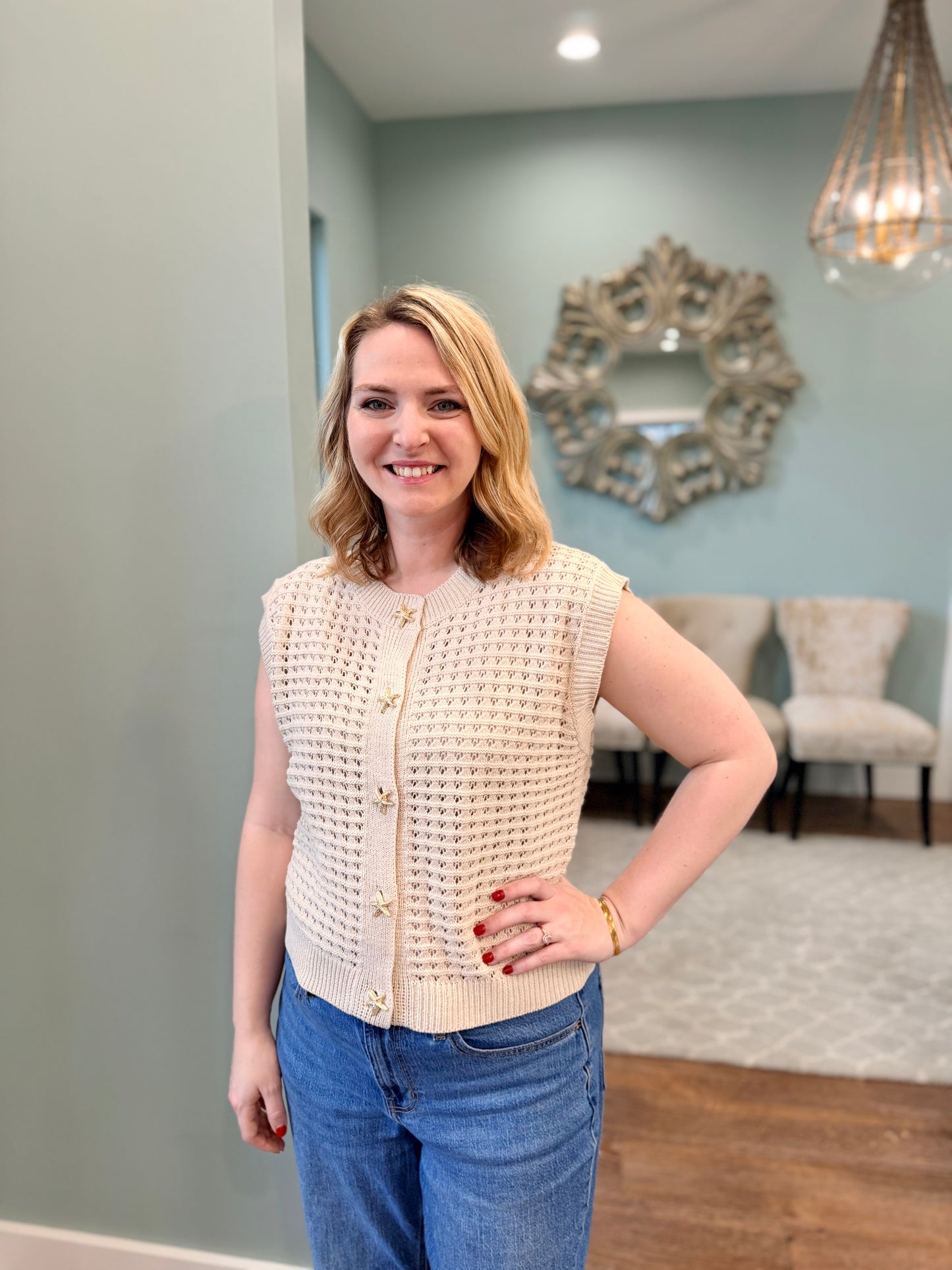 Shell Open Weave Sweater