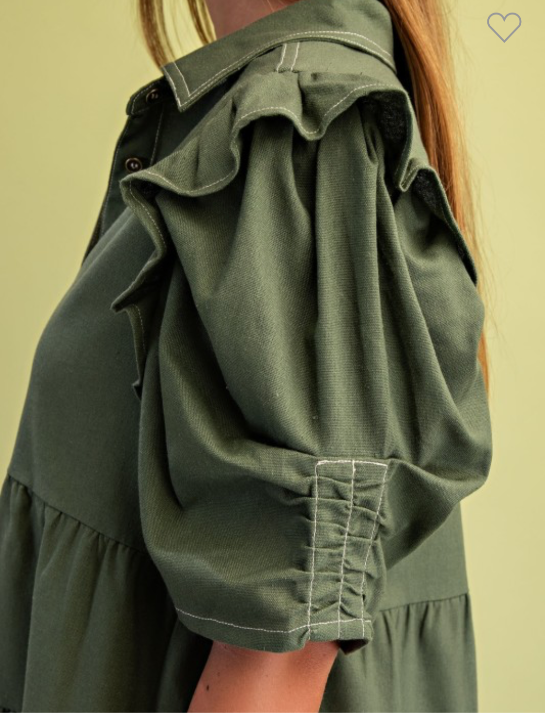 Olive Linen Shirtdress