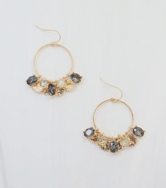 Black Diamond Charm Earrings