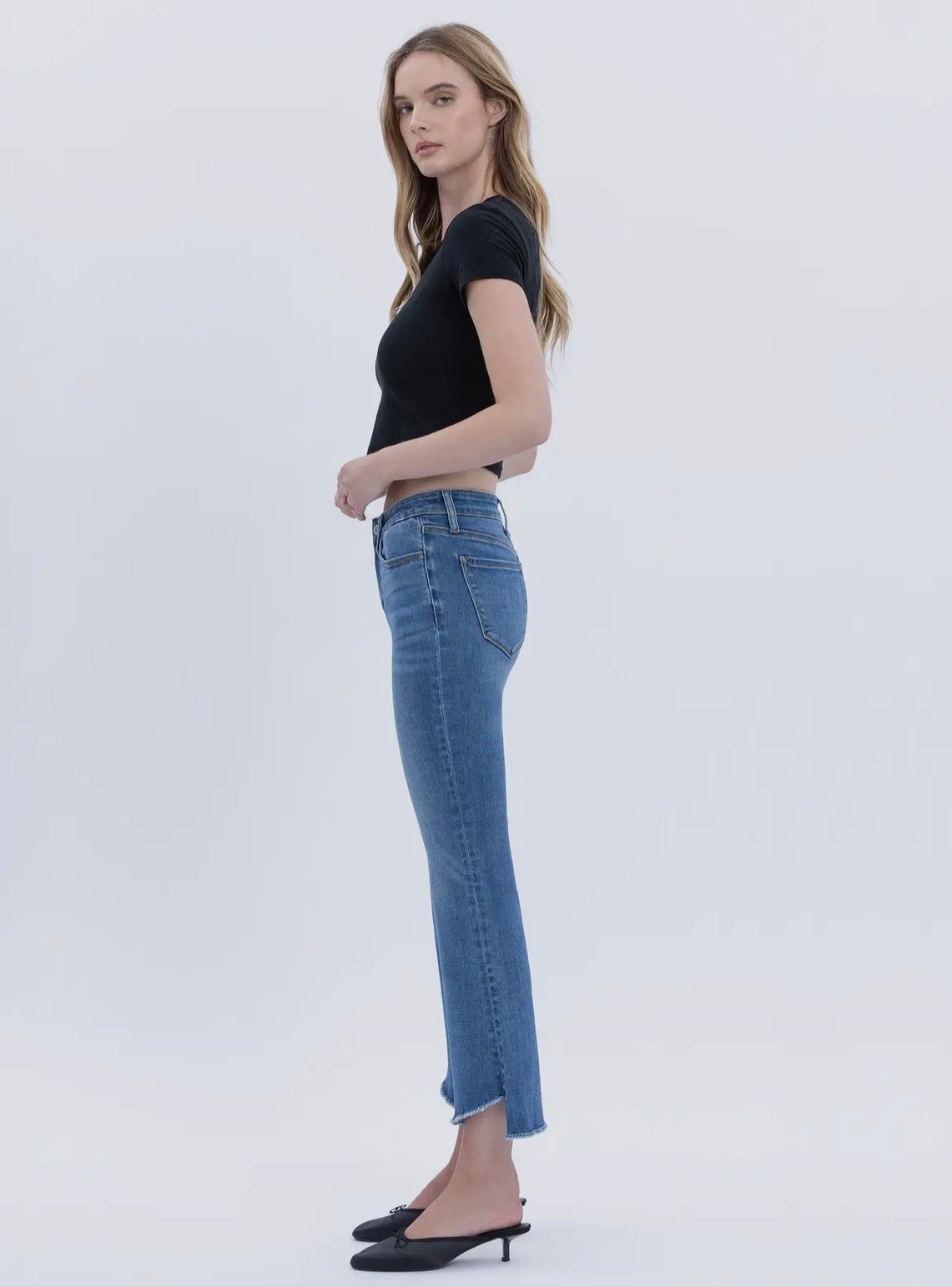Denim Crop Flare Jeans