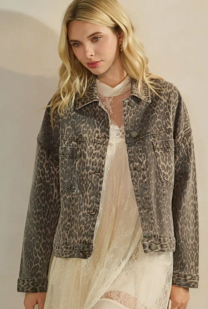 Leopard Denim Jacket