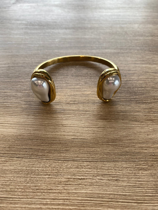 Pearl Cuff Bangle Bracelet