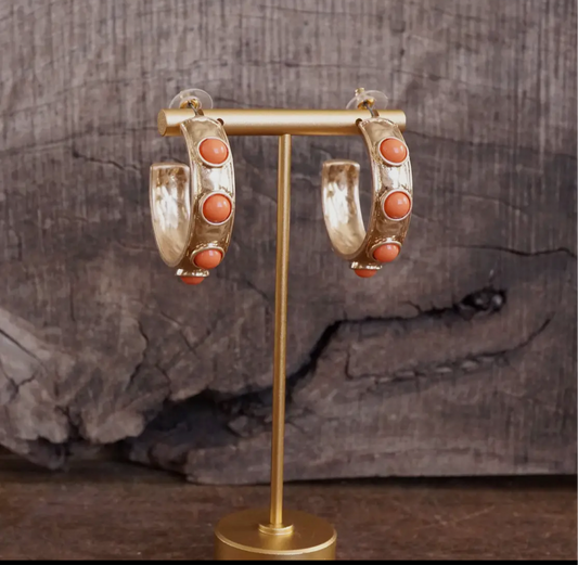 Orange/ Gold Bubble Hoops