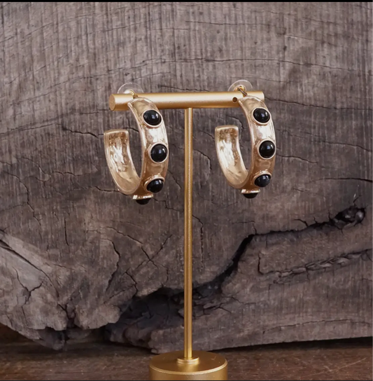 Black/ Gold Bubble Hoops