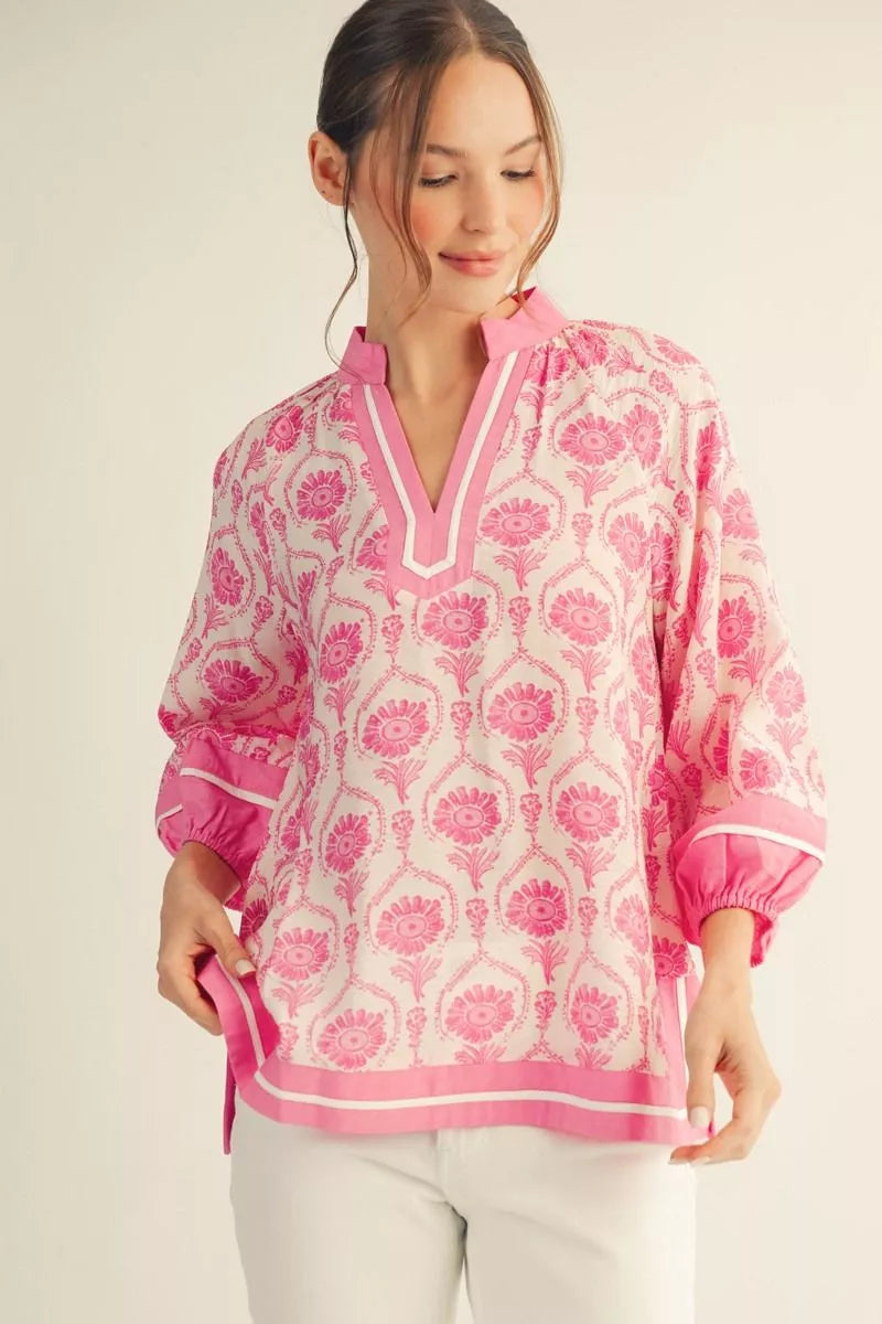 Pink Paisley Top