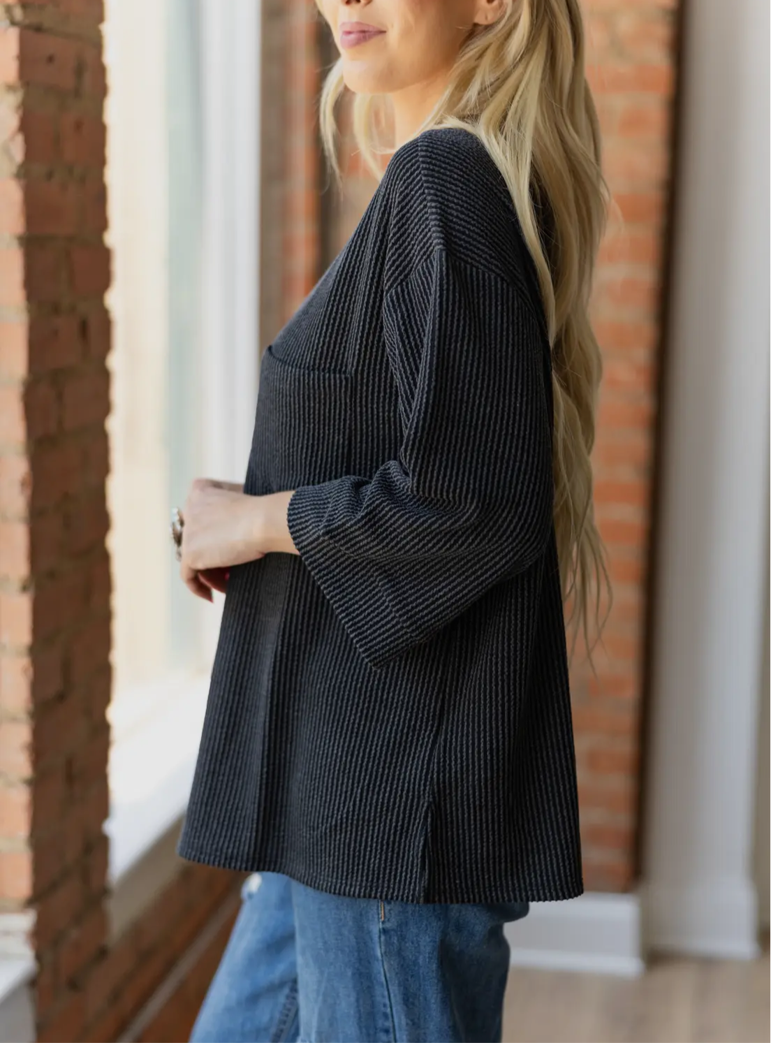 Black 3/4 Sleeve Top