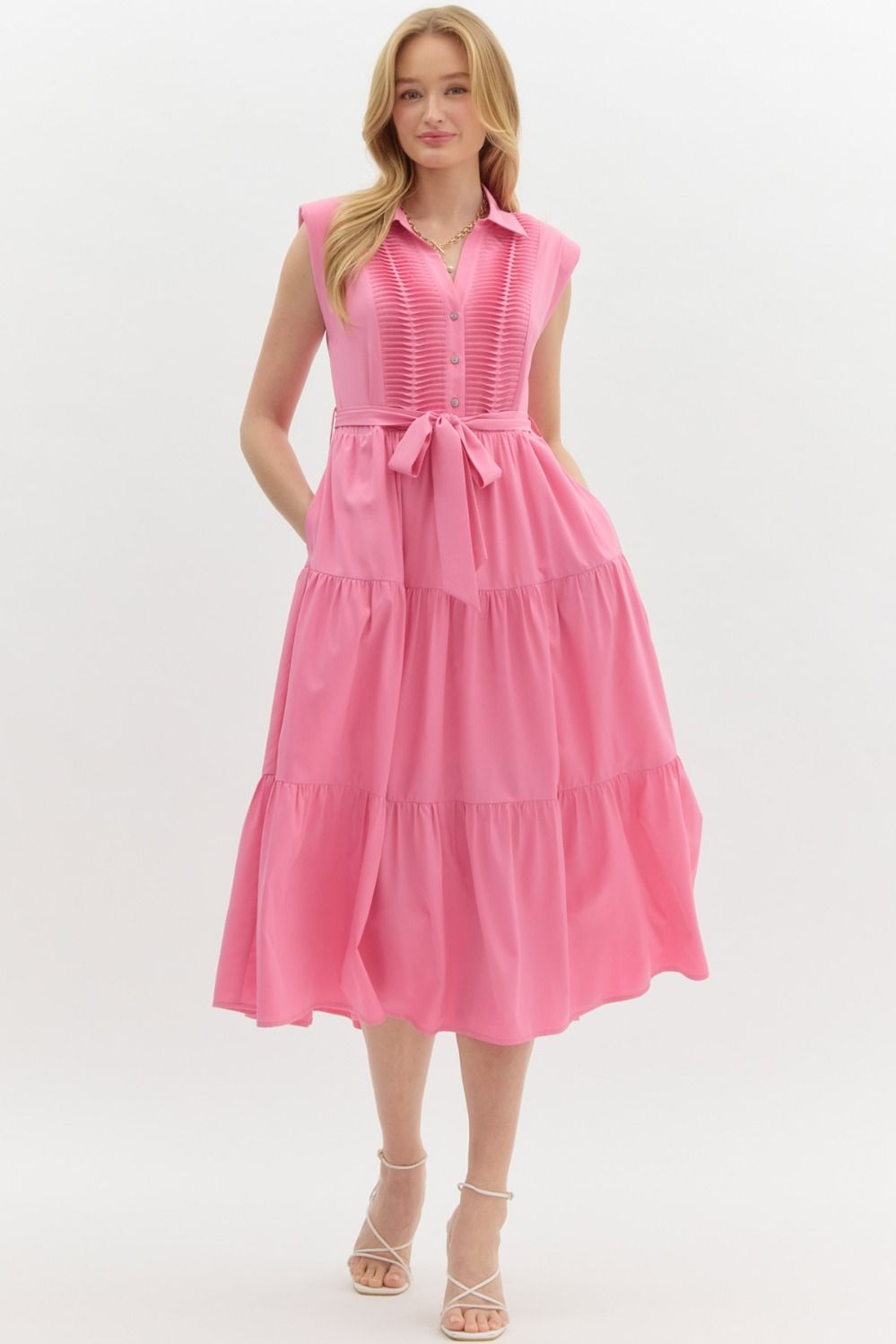 Pink Pleated Dress