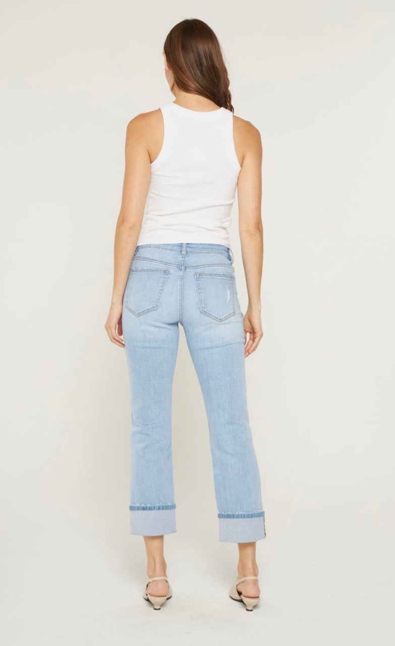 LIght Beach Blue Cuffed Jeans