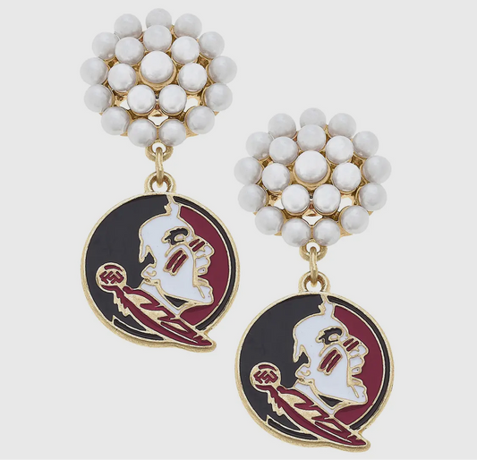 FSU Pearl Cluster Earrings