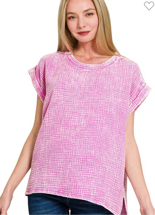 Bright Mauve Double Gauze Top