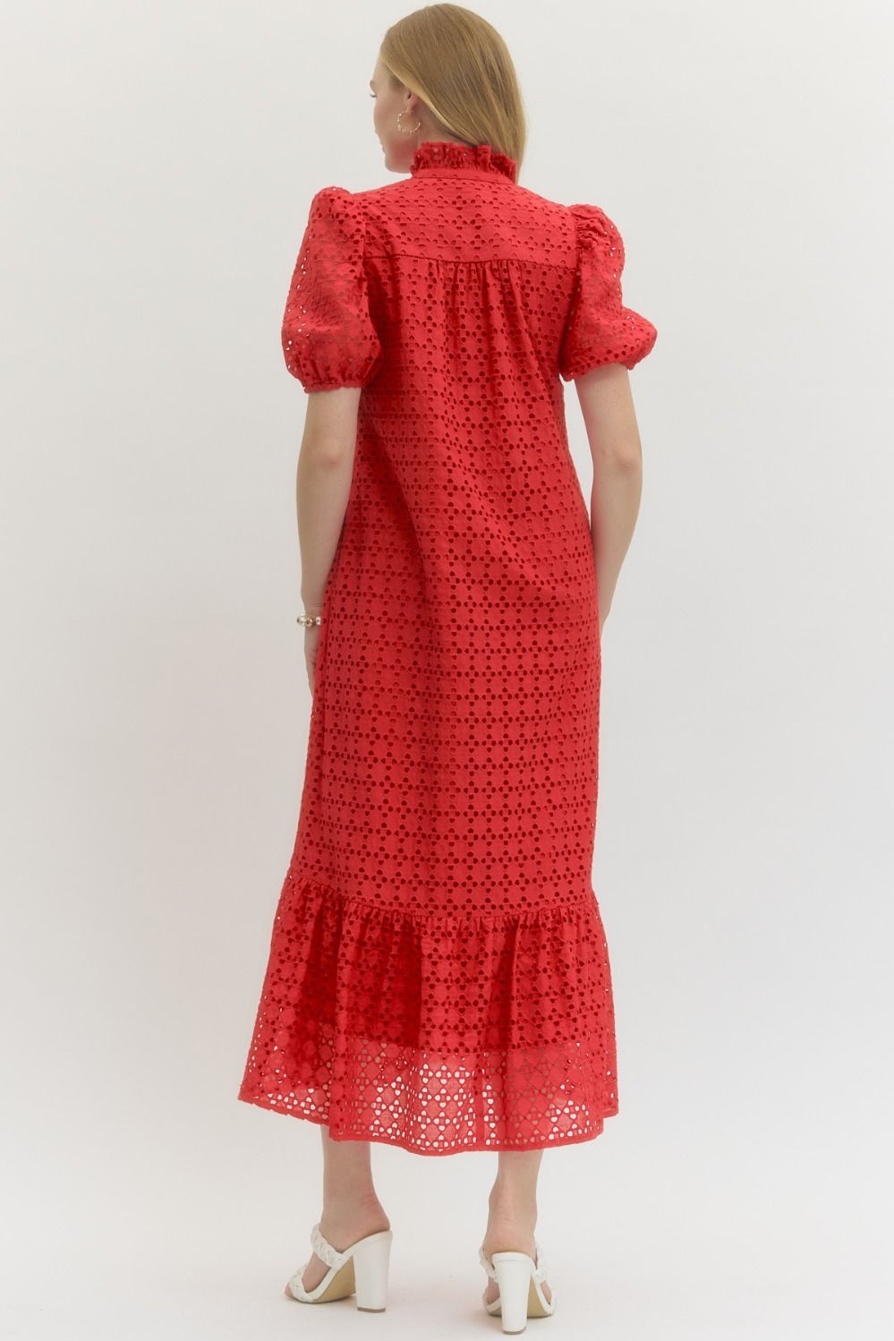 Red Eyelet Dress (Plus)
