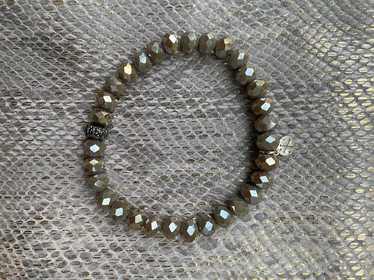 Taupe Irridescent Bead Bracelet