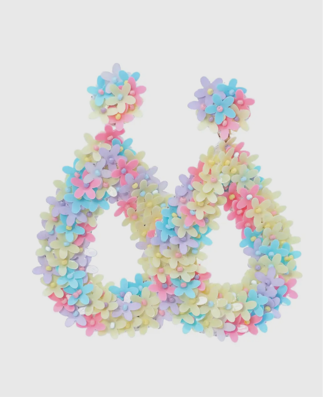 Pastel Floral Tear Drop Earrings
