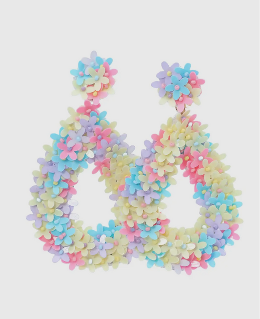 Pastel Floral Tear Drop Earrings