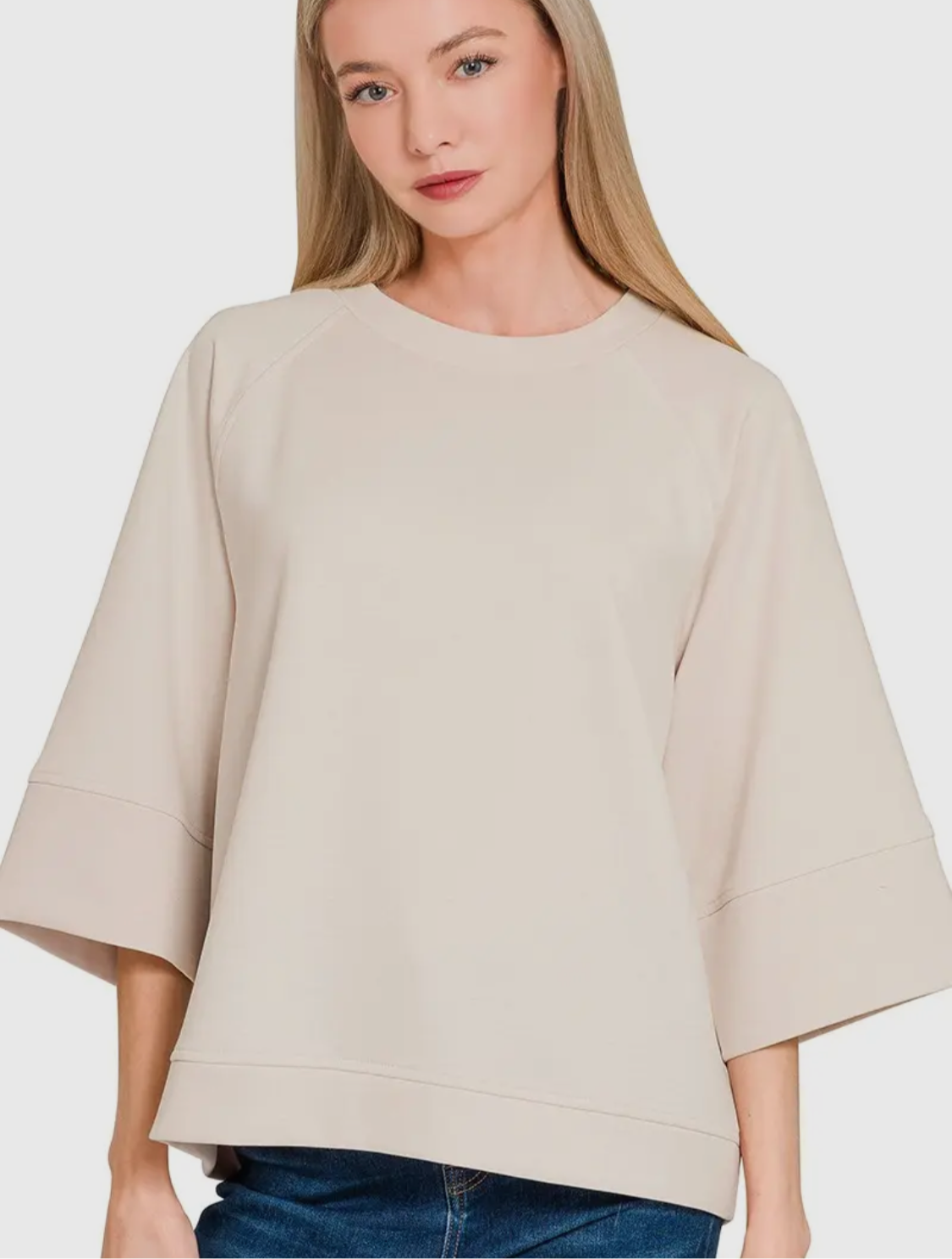 Vanilla Scuba 3/4 Sleeve Top