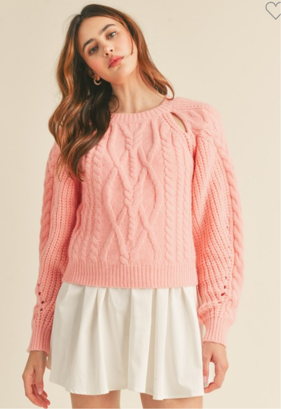 Pink Cable Sweater