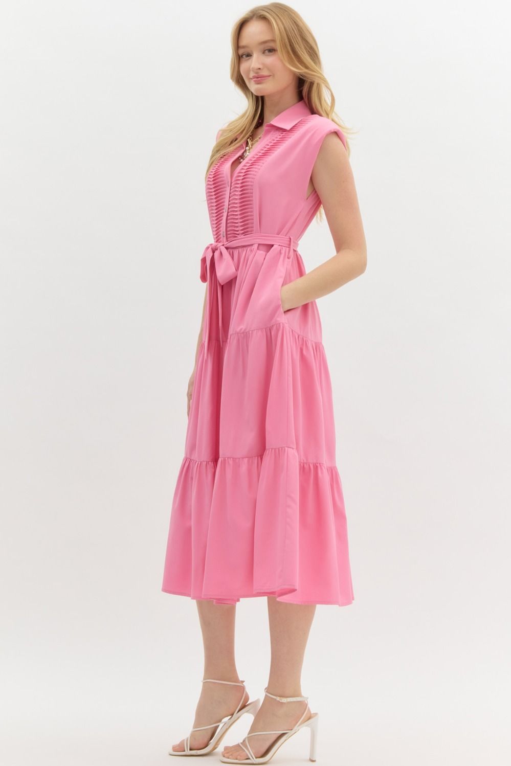 Pink Pleated Dress