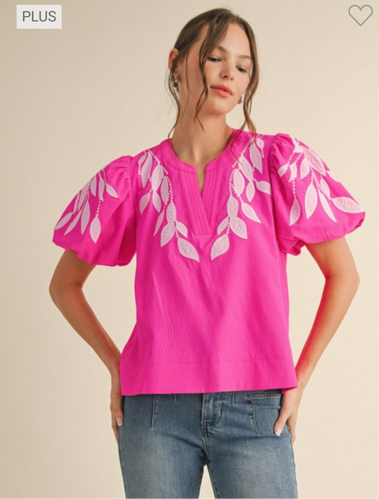 Pink Lucious Leaves Top (P)