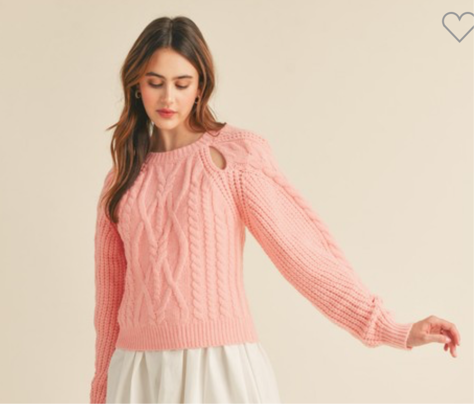 Pink Cable Sweater