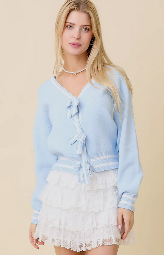 Blue Bow Sweater