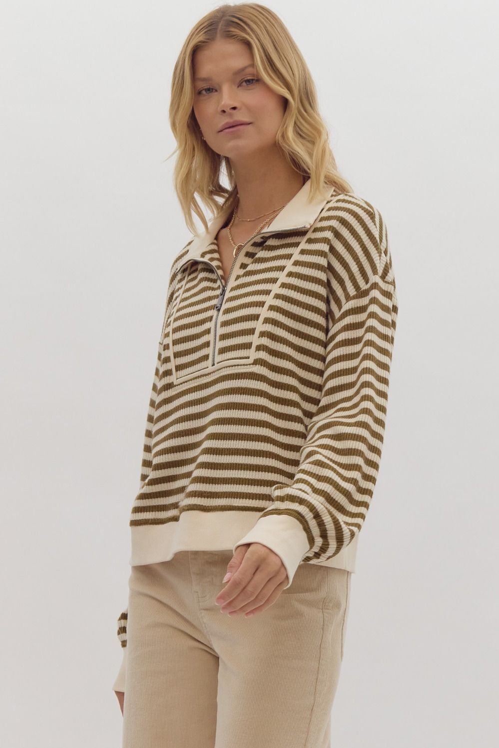 Olive Striped Shirt