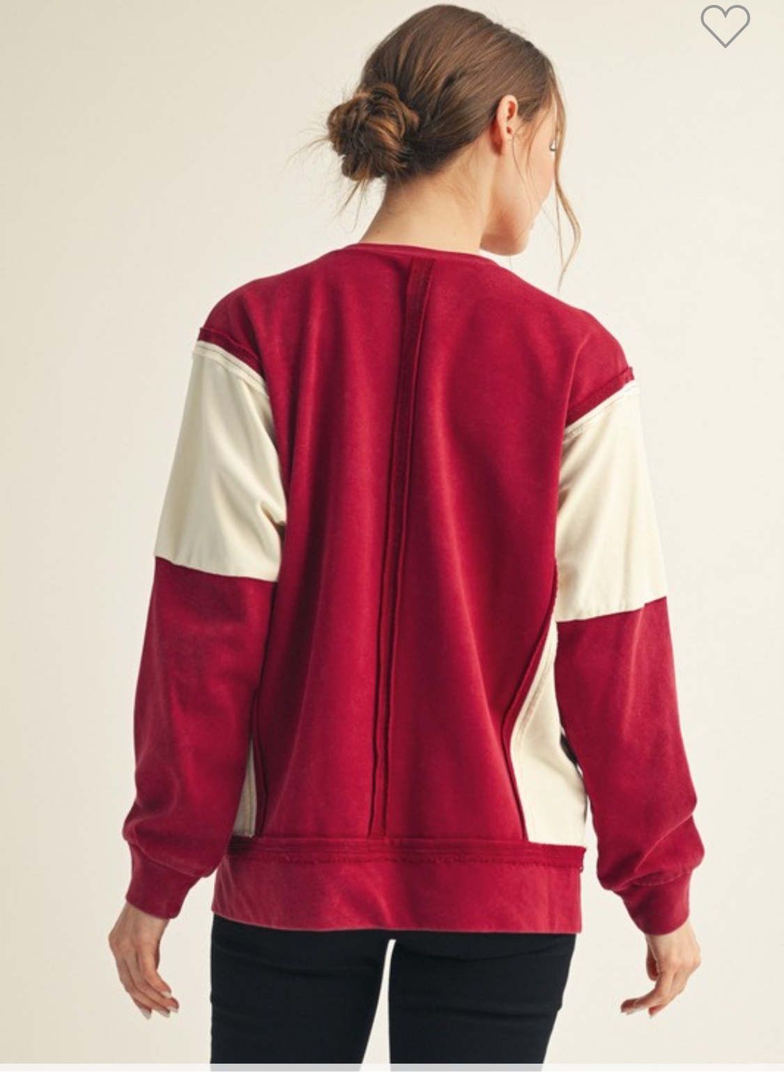 Crimson Color Block Top