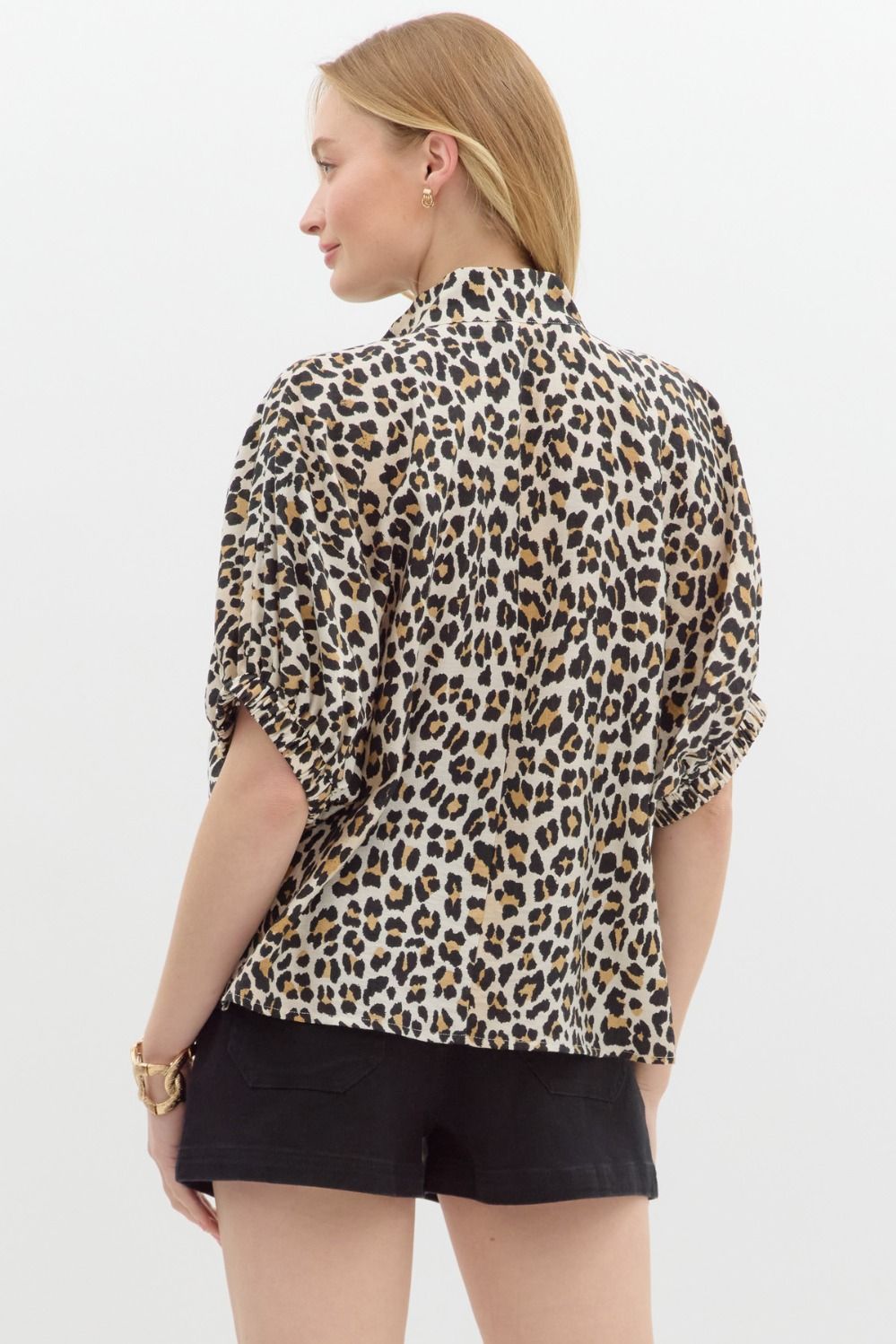 Green Striped Leopard Top