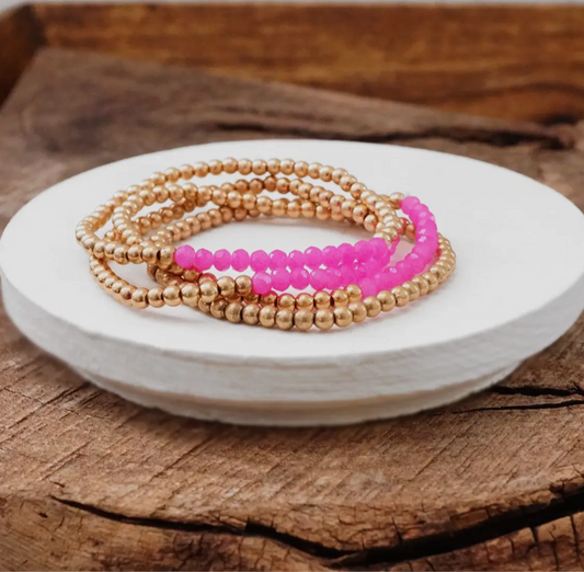 Fuchsia Pink Stack Bracelet