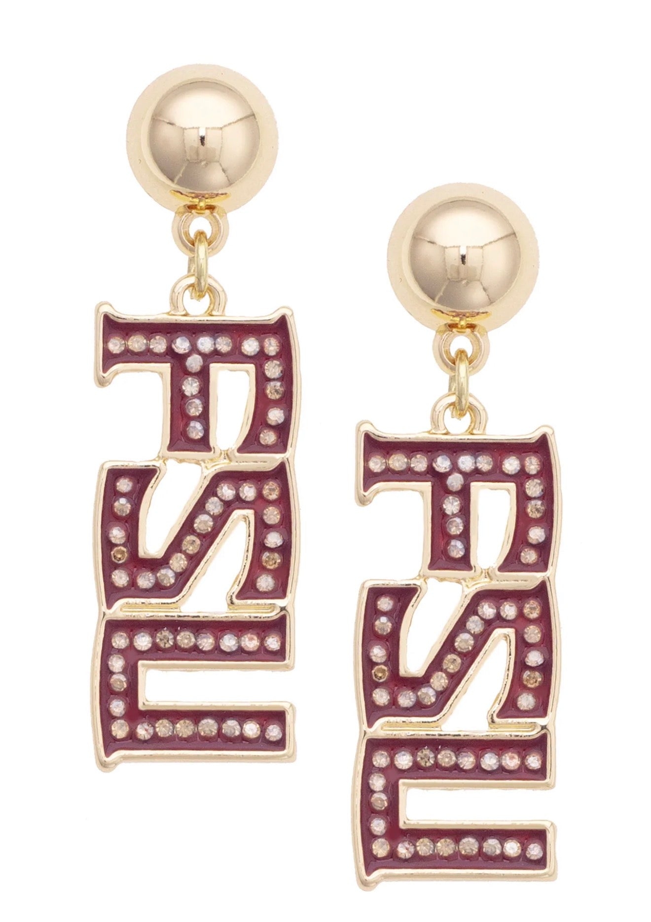 FSU Pave’ Outline Earrings