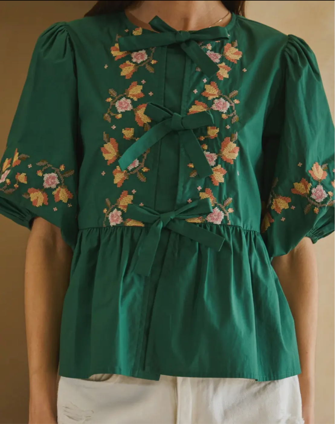 Hunter Cross-stitch Top