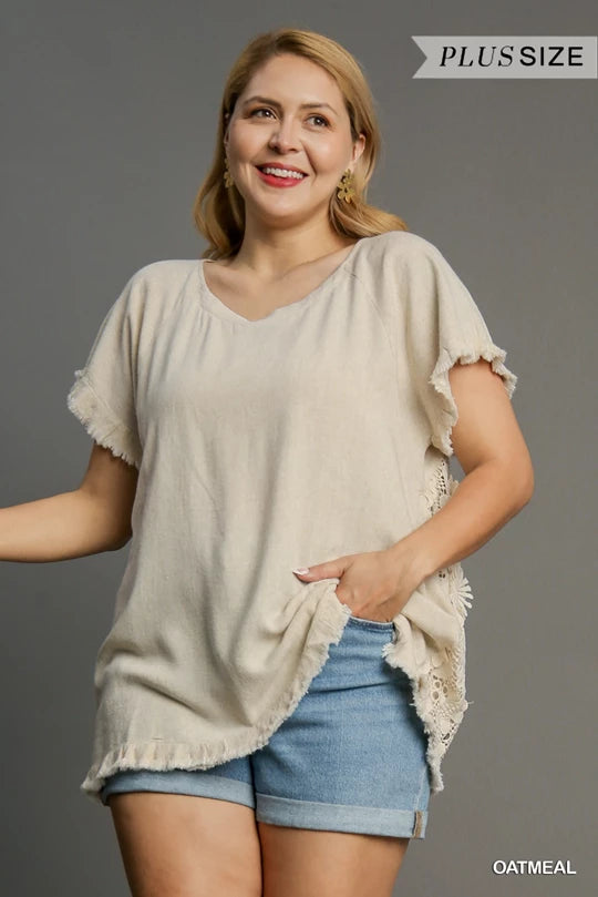 Coral Floral Back Top (P)