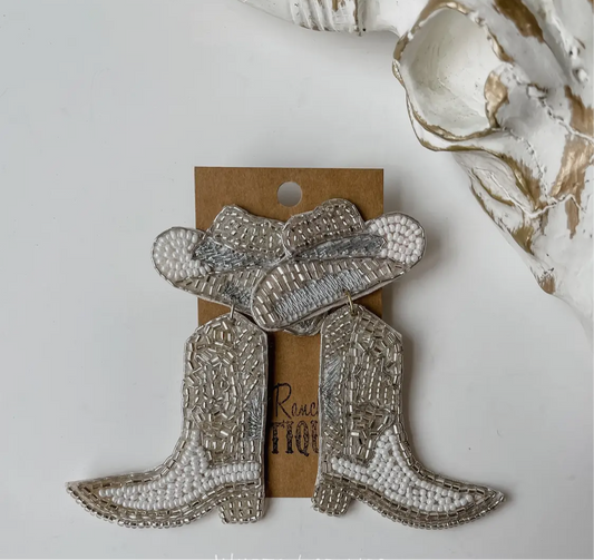White Boots Earrings