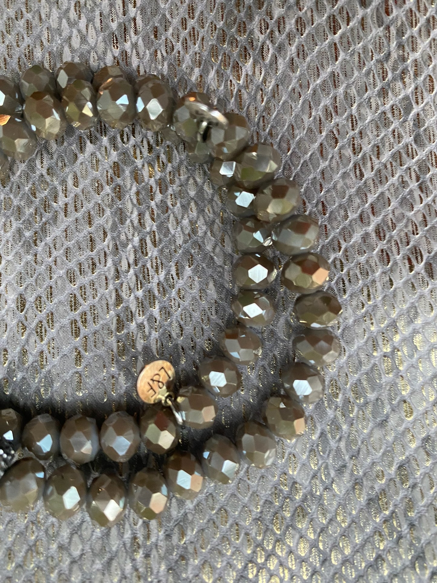 Taupe Irridescent Bead Bracelet