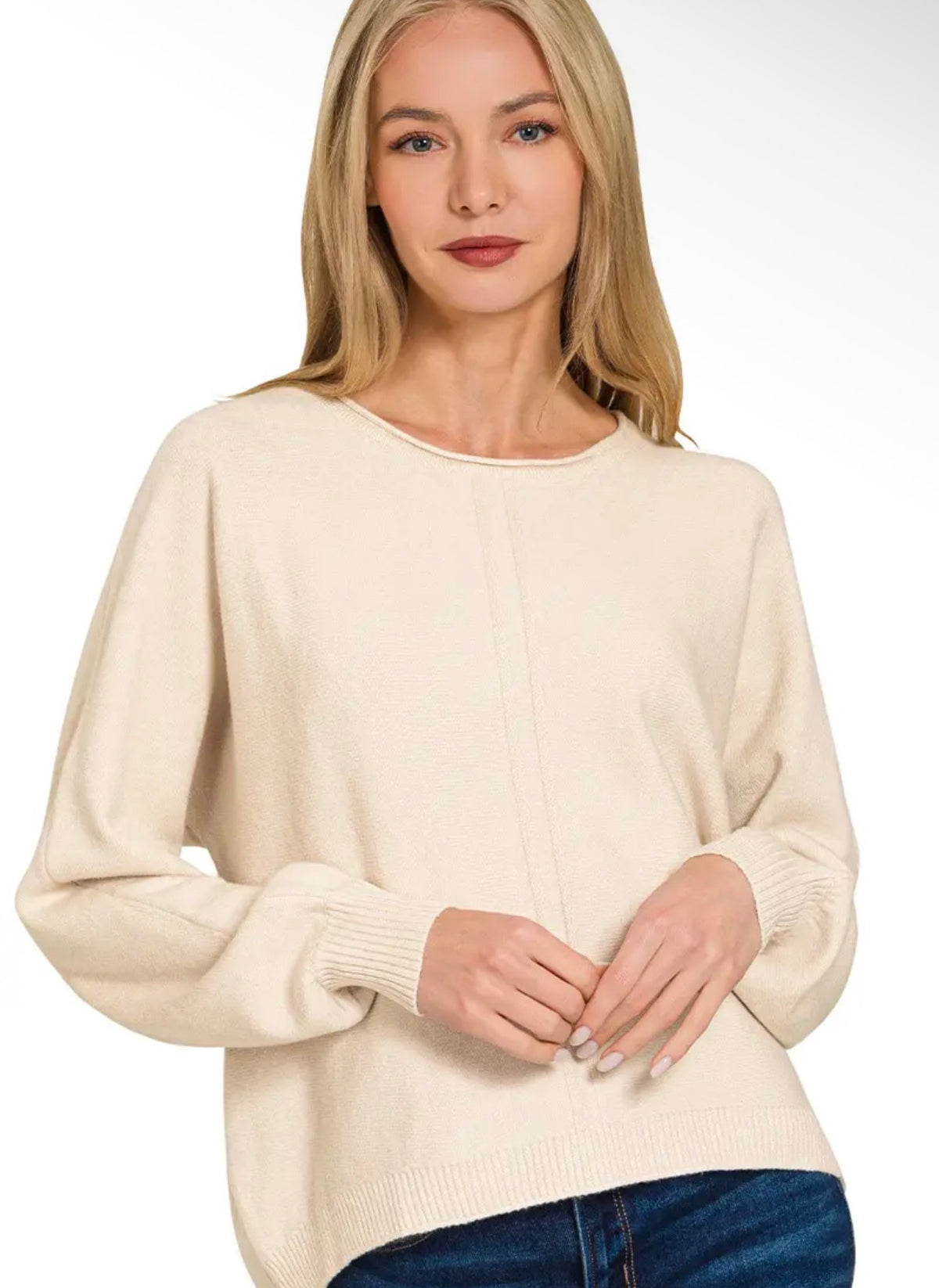 Ivory Center Seam Sweater