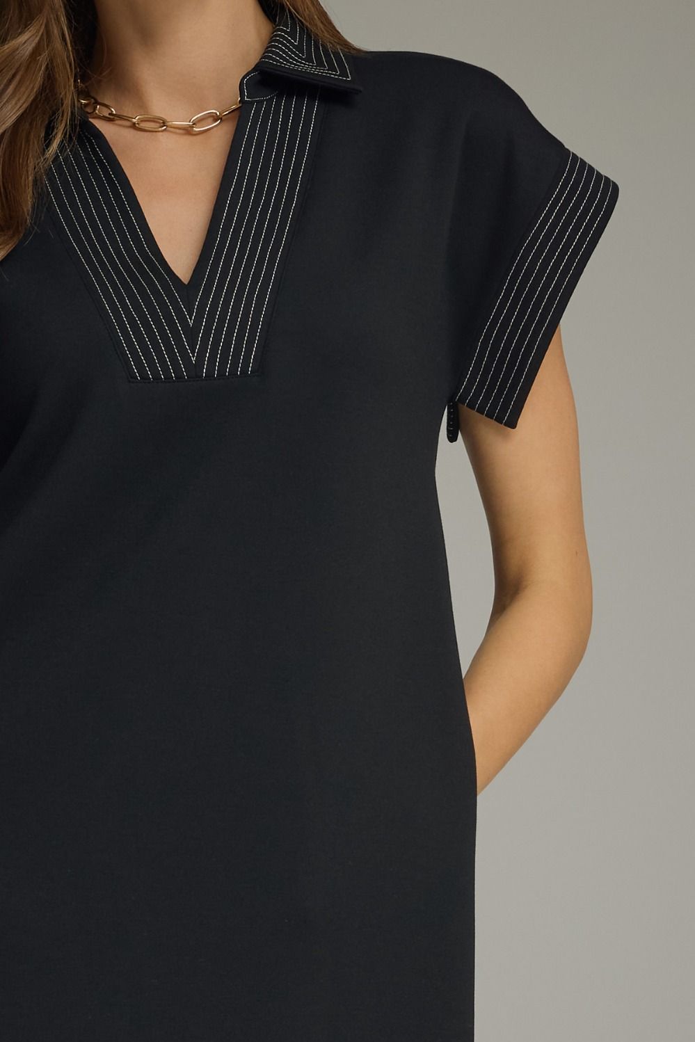 Black V Neck Dress