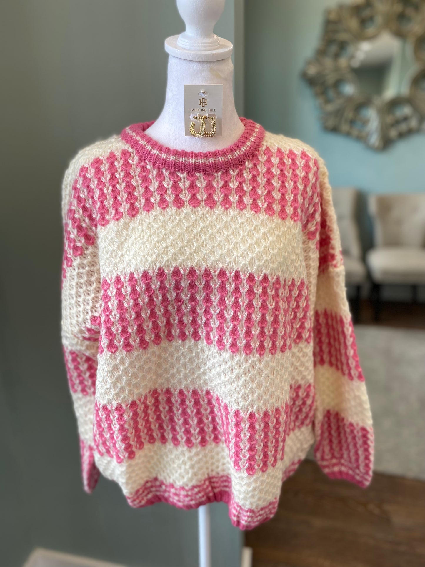 Pink Striped Sweater