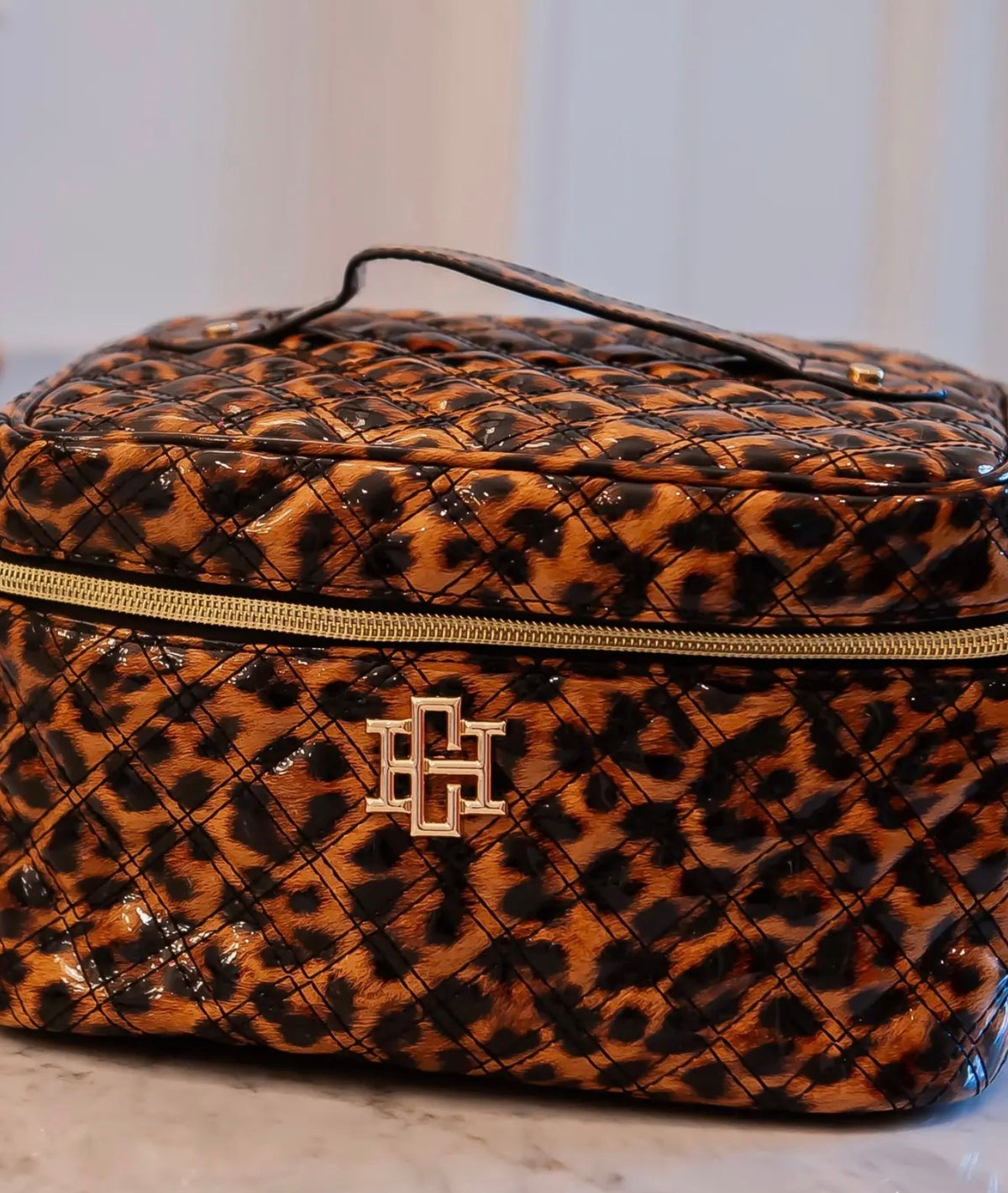 Hampton Leopard Train Case