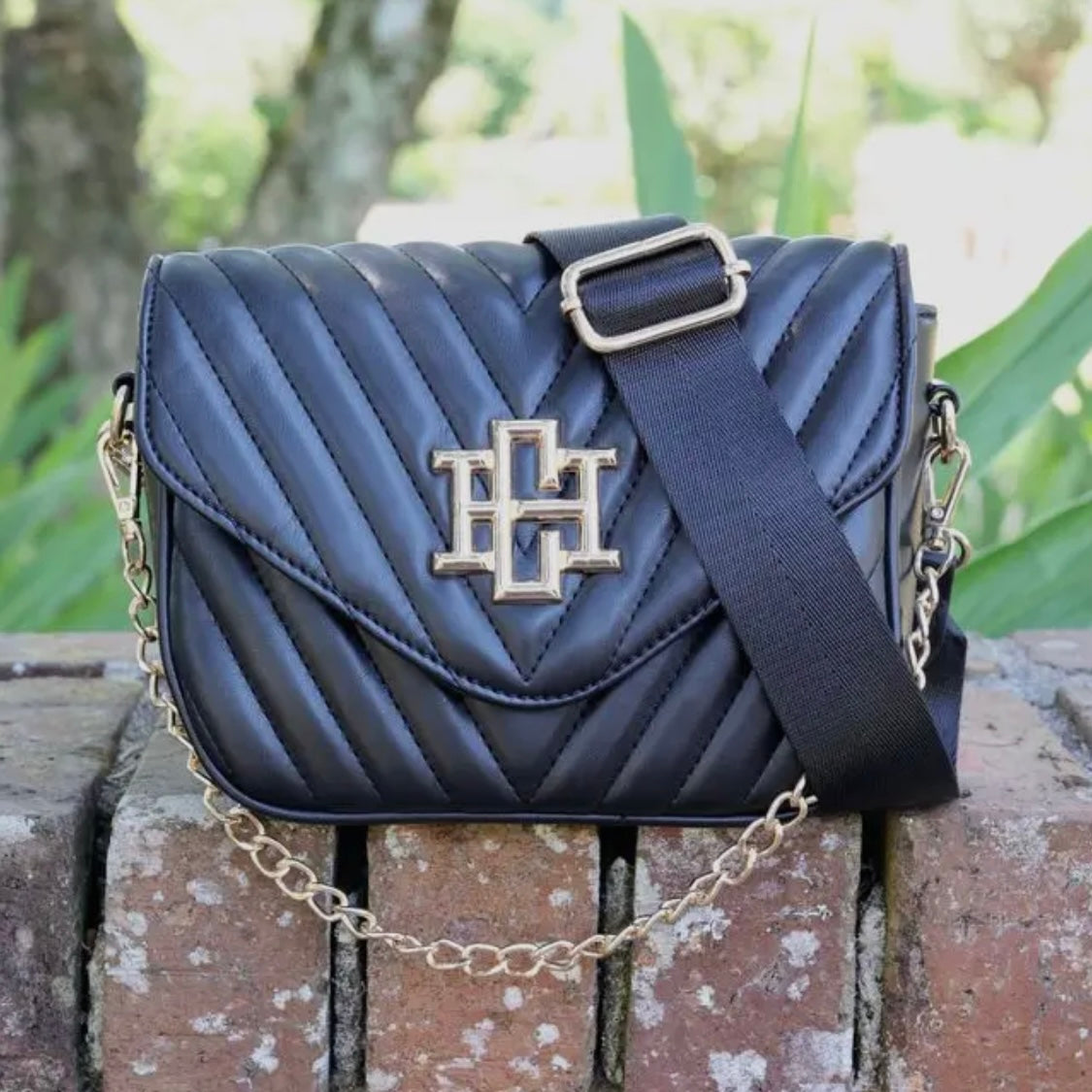 Black Quilted Crossbody