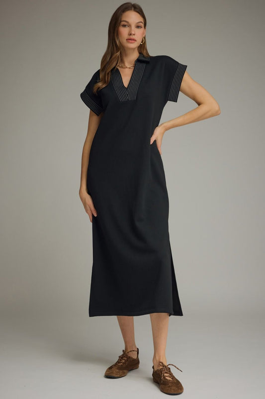Black V Neck Dress